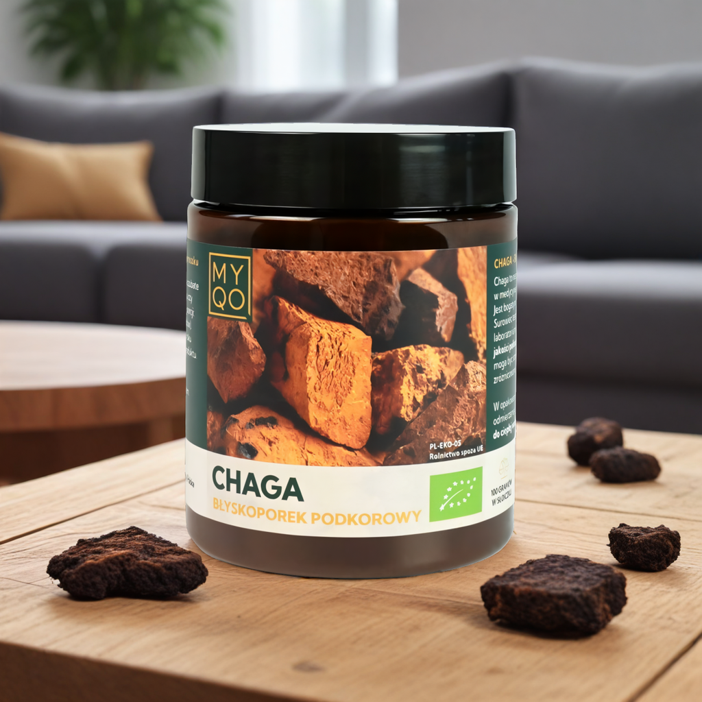 Błyskoporek podkorowy Chaga BIO MYQO 30% w proszku - 100 g