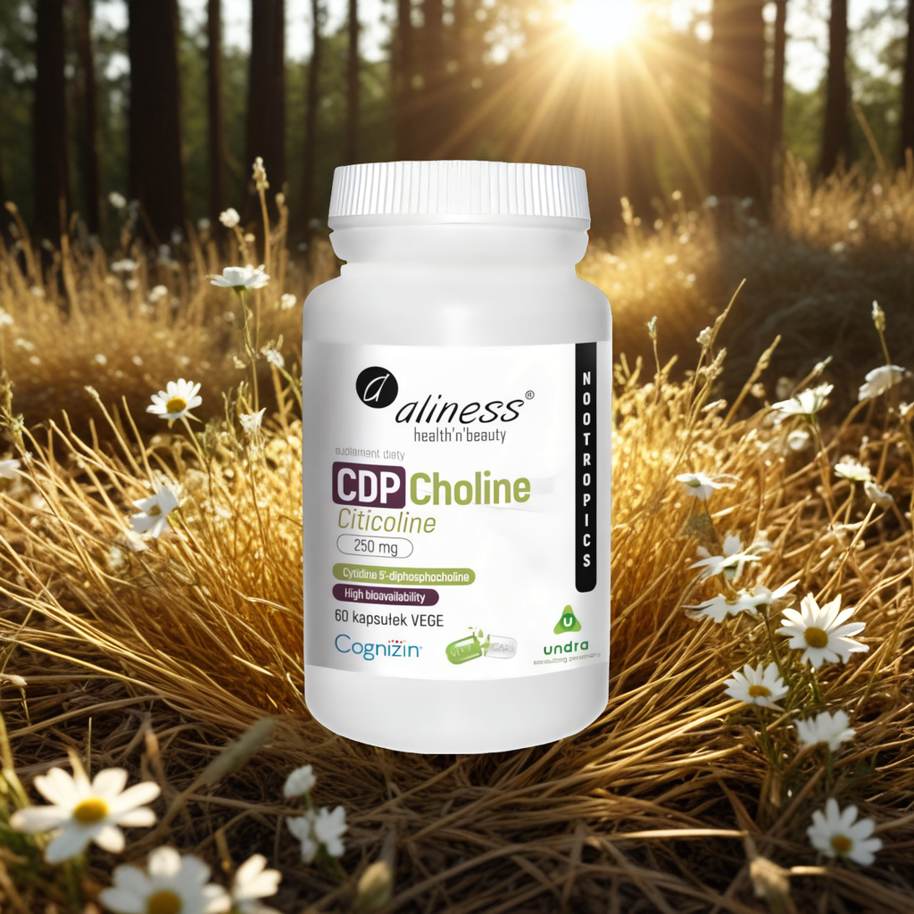 CDP Choline Citicoline 250 mg Aliness - Poprawia funkcję mózgu - 60 kapsułek