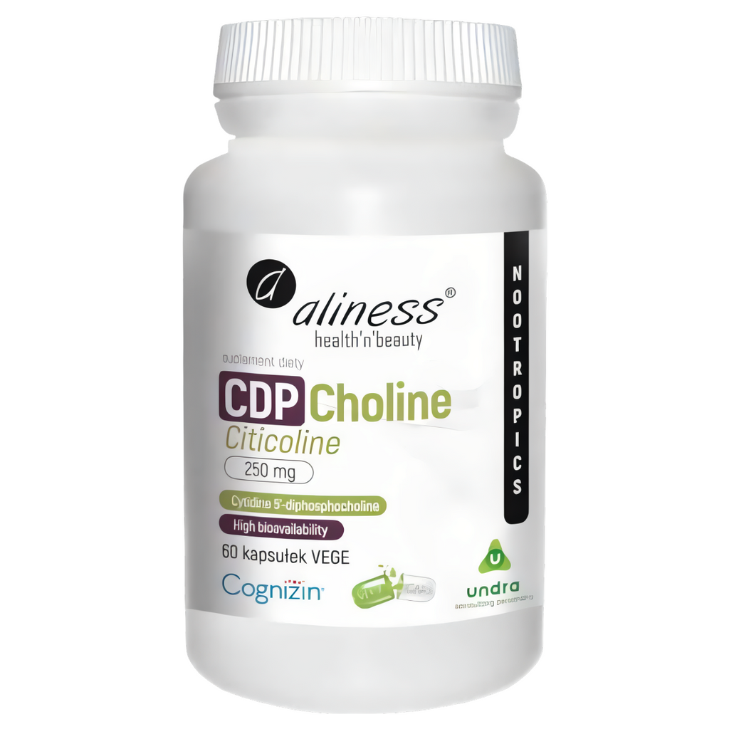 CDP Choline Citicoline 250 mg Aliness - Poprawia funkcję mózgu - 60 kapsułek
