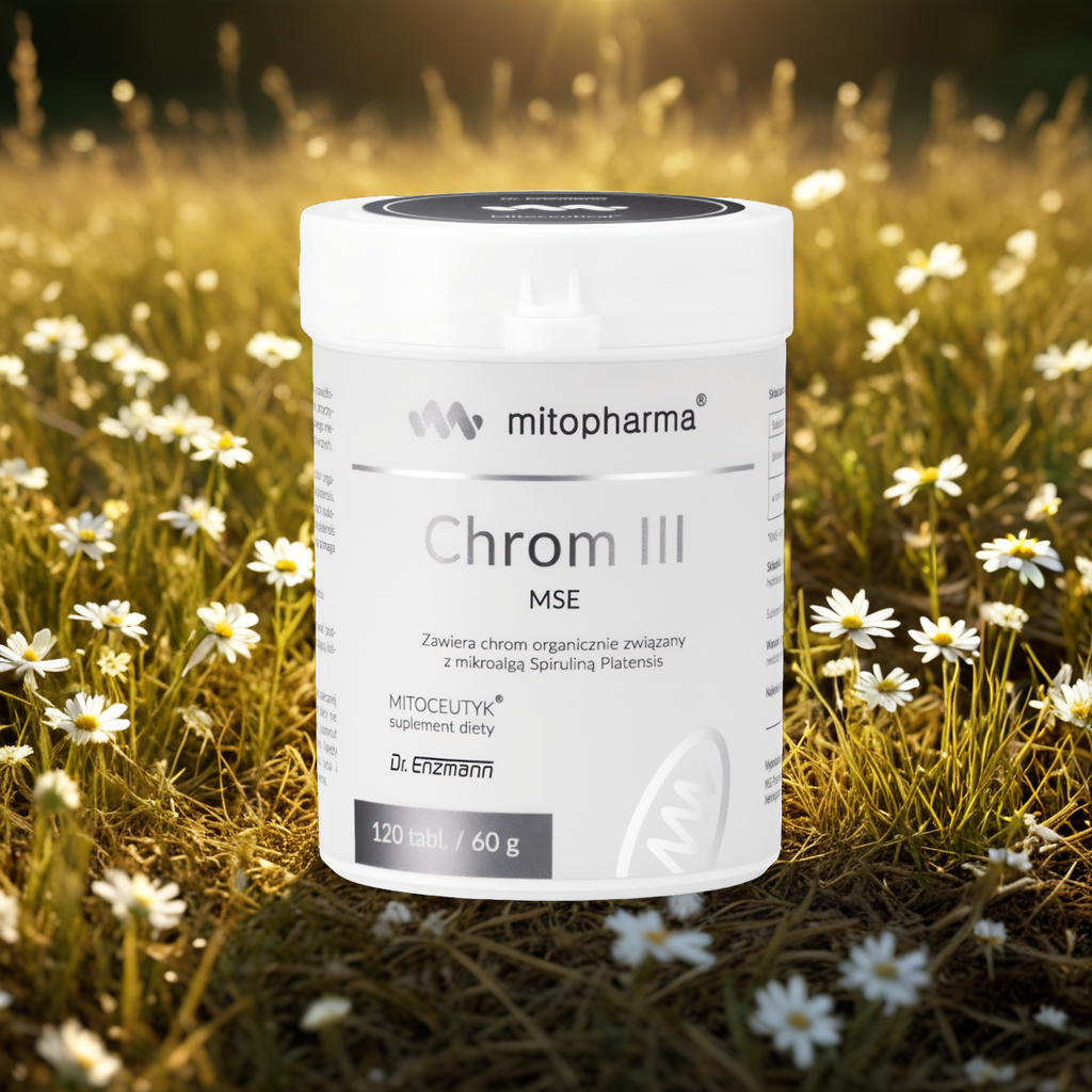 Chrom III MSE Mitopharma -  Naturalne wsparcie dla metabolizmu glukozy i energii - 120 tabletek