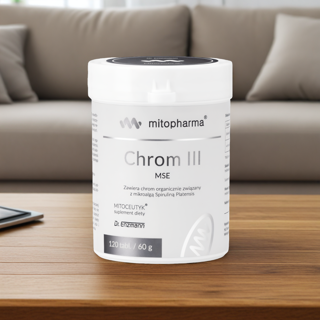 Chrom III MSE Mitopharma -  Naturalne wsparcie dla metabolizmu glukozy i energii - 120 tabletek