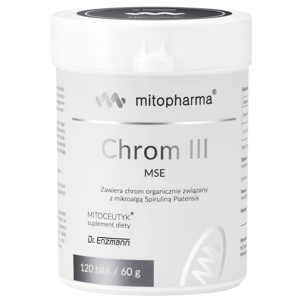 Chrom III MSE Mitopharma -  Naturalne wsparcie dla metabolizmu glukozy i energii - 120 tabletek