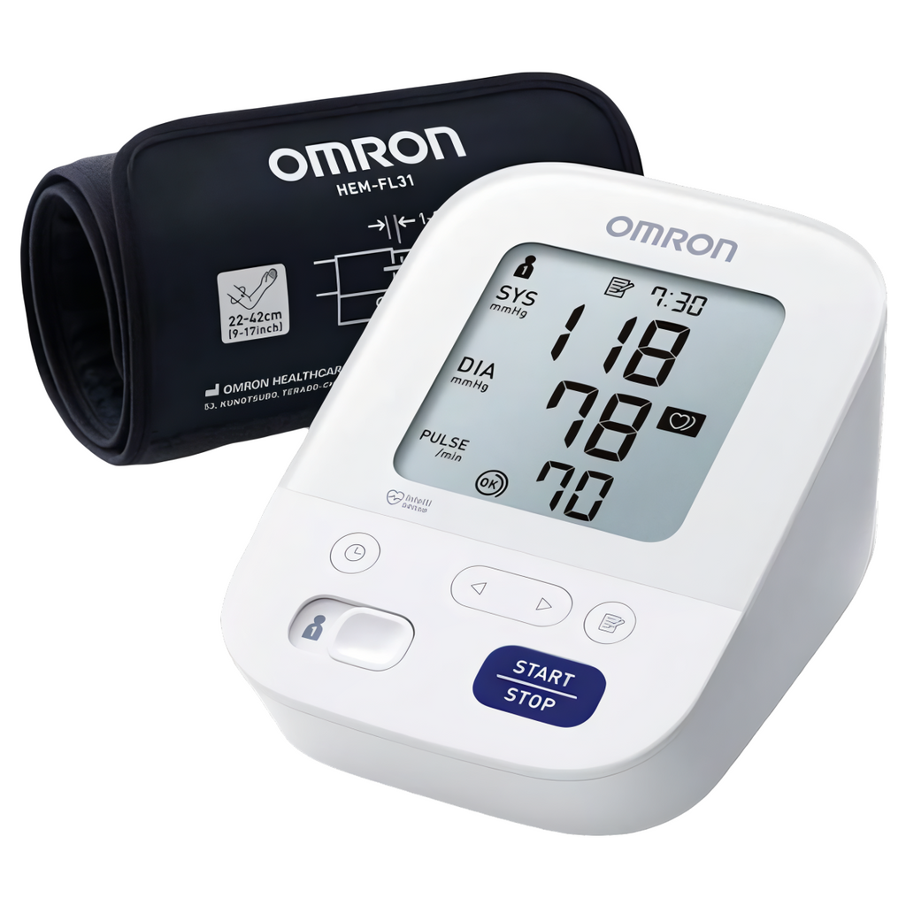Ciśnieniomierz naramienny Omron M3 Comfort z mankietem Intelli Wrap + dzienniczek