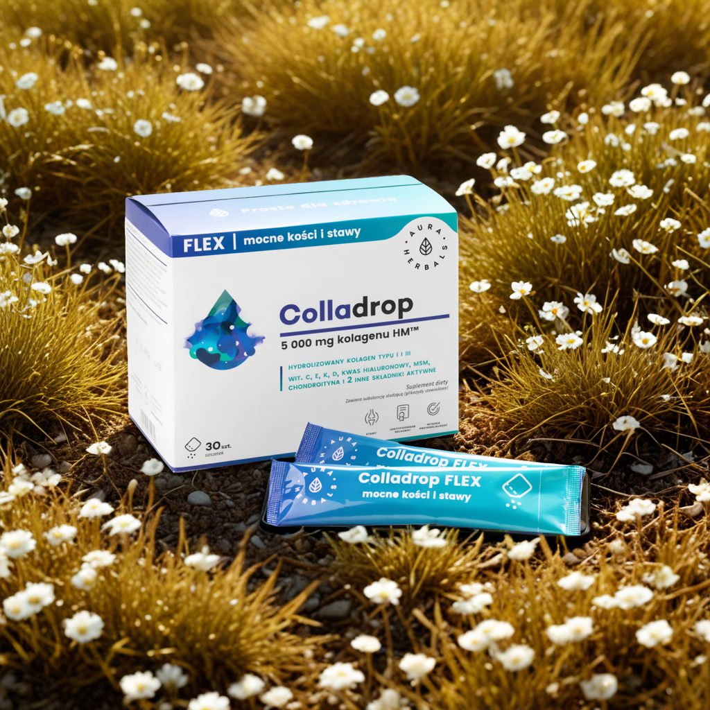 Colladrop Flex kolagen morski 5000 mg Aura Herbals - 30 saszetek