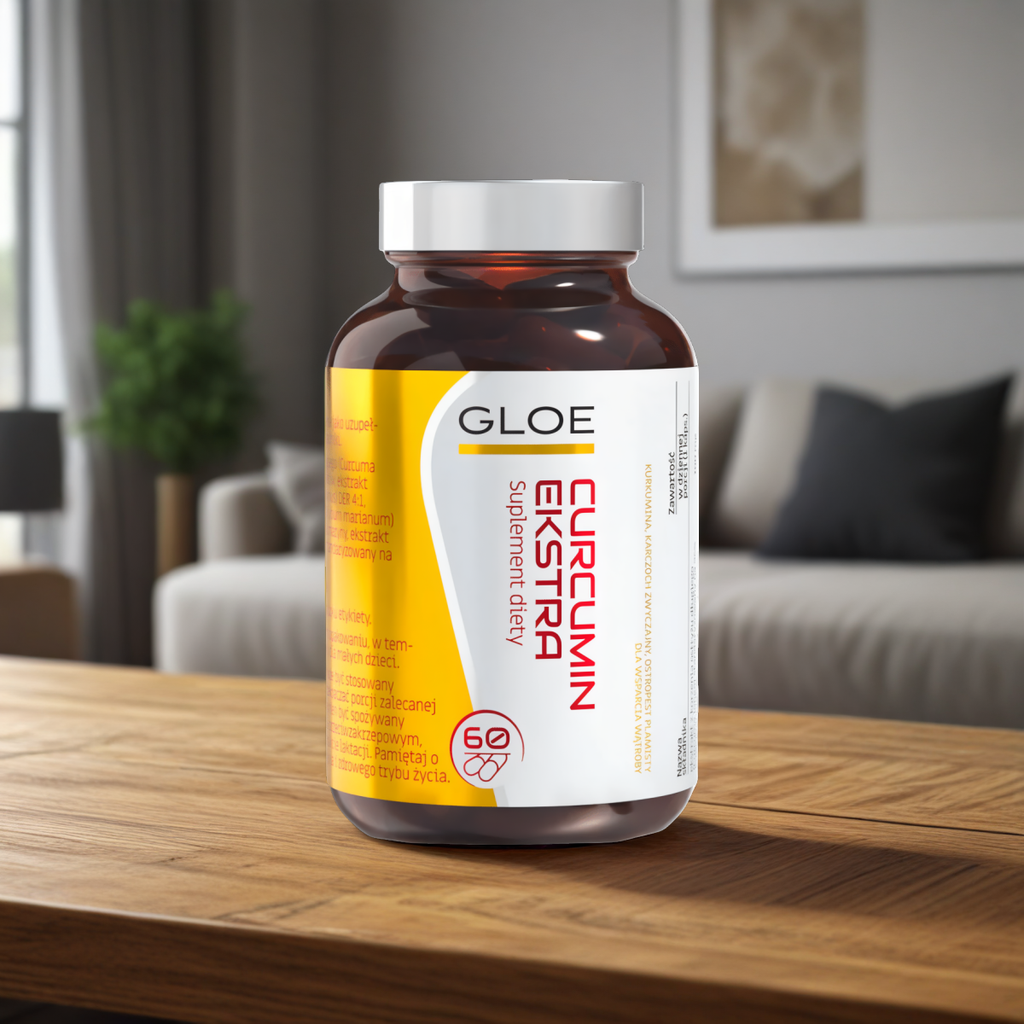 Curcumin ekstra Gloe - Wsparcie wątroby i układu trawiennego - 60 kapsułek