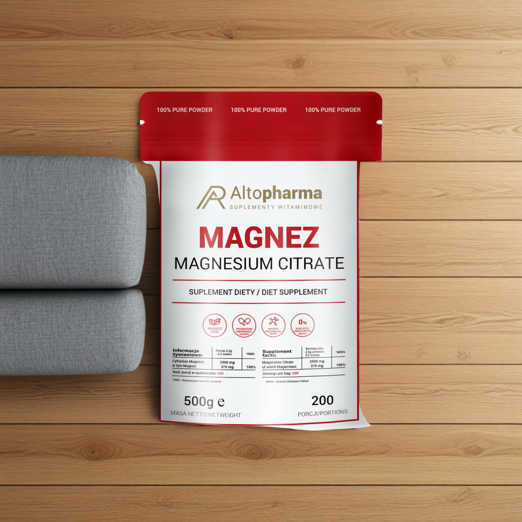 Cytrynian magnezu 100% Alto Pharma - 500 g w proszku