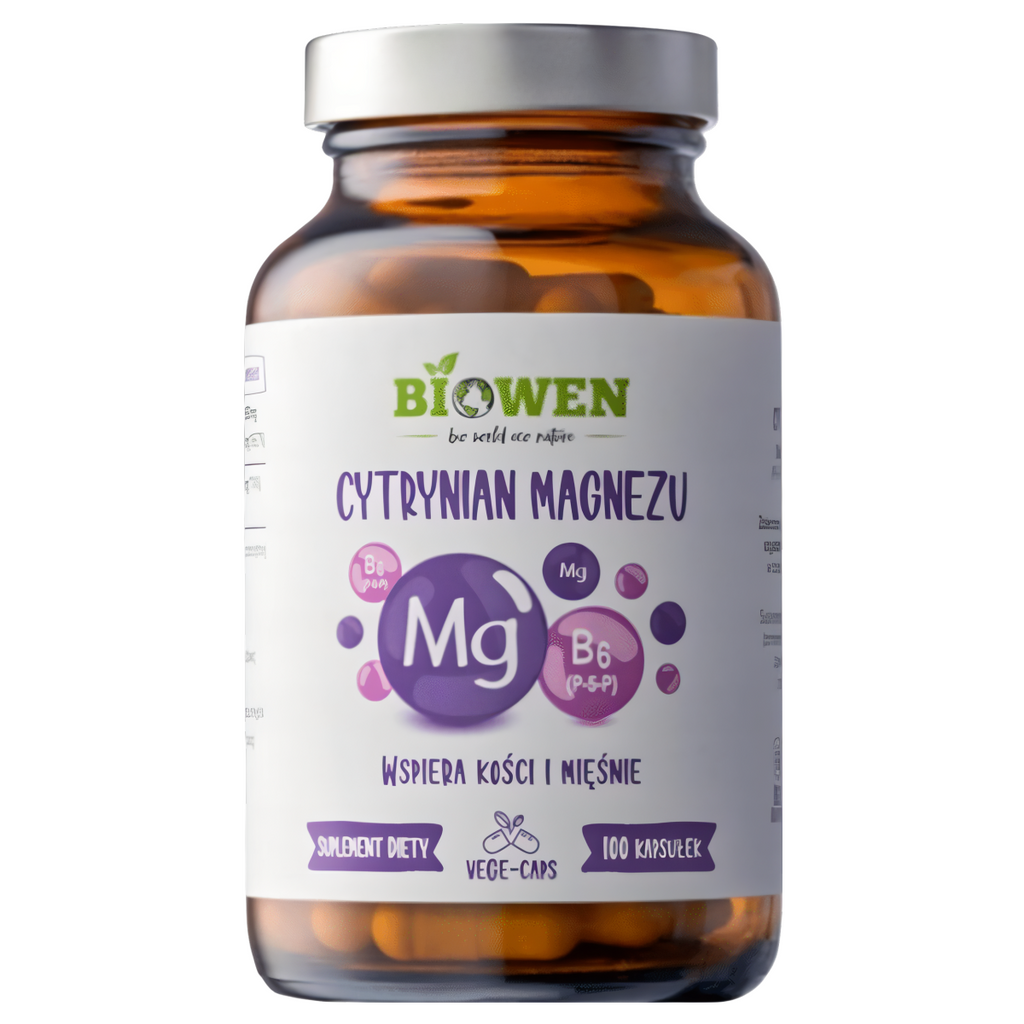 Cytrynian magnezu Biowen - Wsparcie układu nerwowego - 100 kapsułek