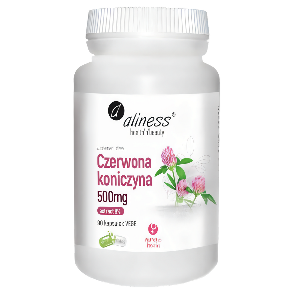 Czerwona koniczyna Aliness extract 8% 500 mg - Wsparcie zdrowia hormonalnego - 90 kapsułek
