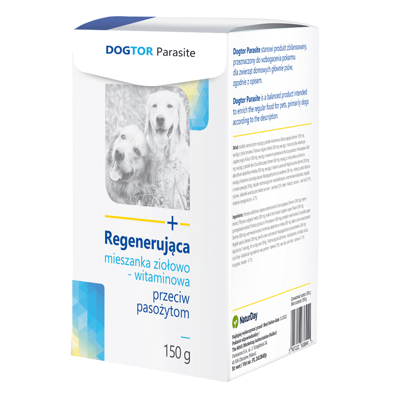 DogTor Parasite NaturDay - Mieszanka ziołowa dla psa, przeciw pasożytom - 150g