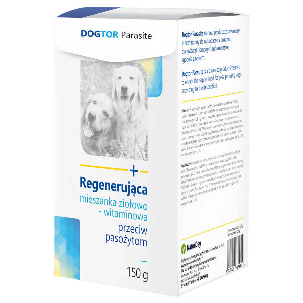 DogTor Parasite NaturDay - Mieszanka ziołowa dla psa, przeciw pasożytom - 150g