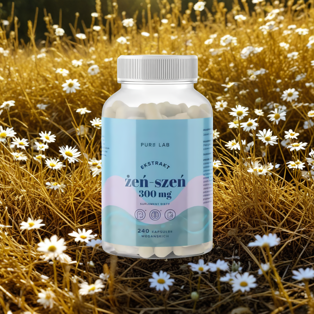 Ekstrakt z żeń-szenia 300mg Pure Lab - Wsparcie energii i witalności - 240 kapsułek