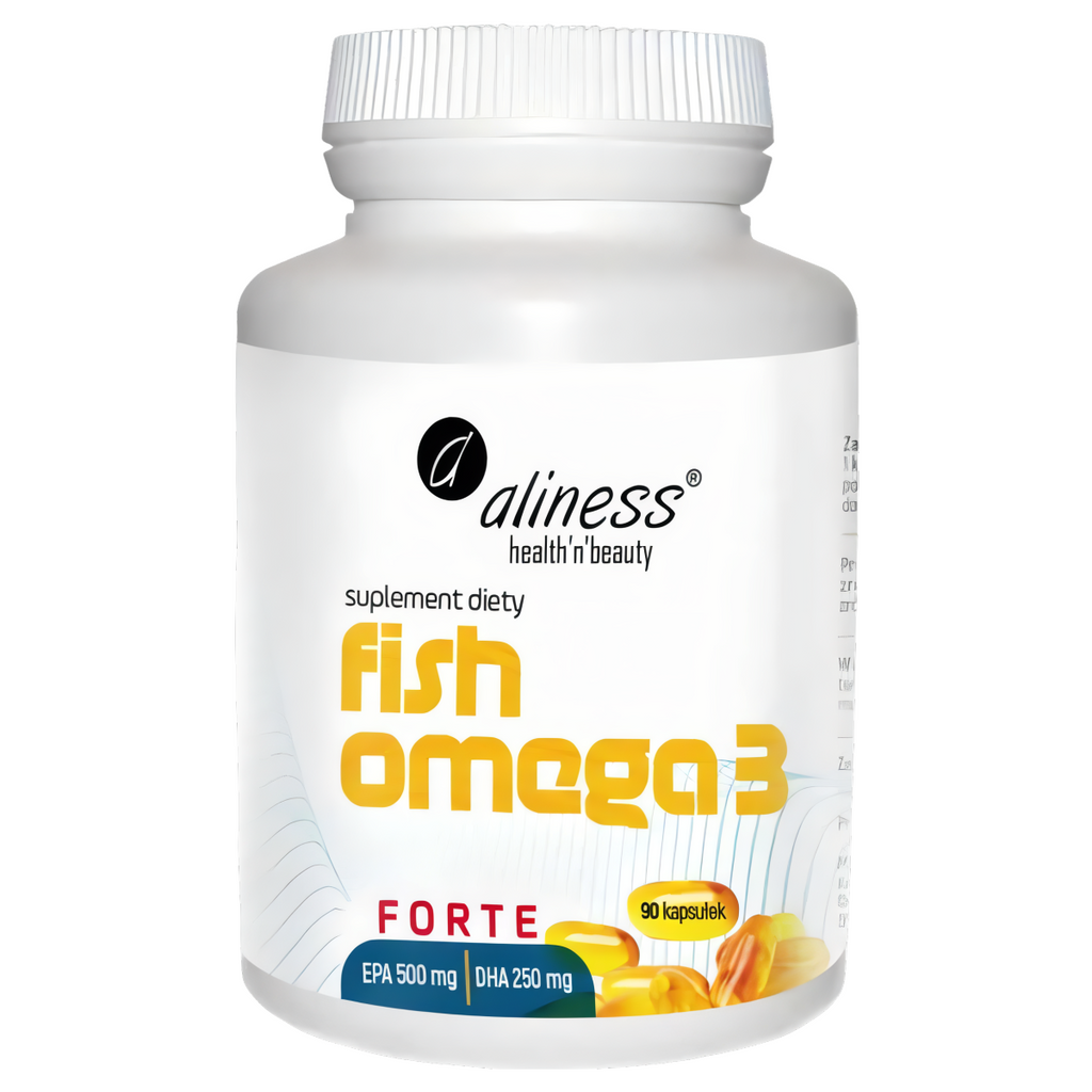 Fish Omega 3 FORTE Olej rybi z sardeli europejskiej EPA 500 mg / DHA 250 mg Aliness - 90 kapsułek
