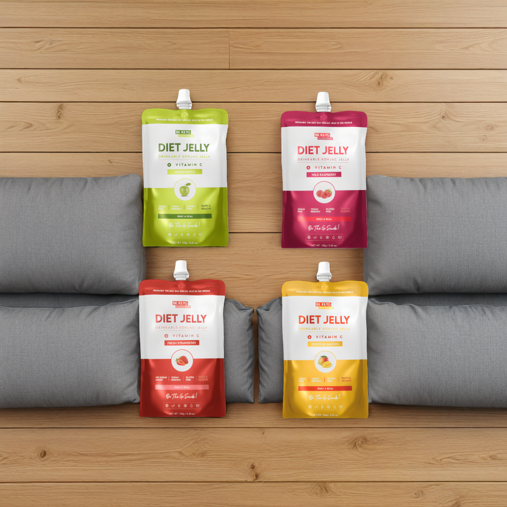 Galaretka Dietetyczna Konjac BeKeto - W czterech różnych smakach - 150 g (Smak: dzika-malina)