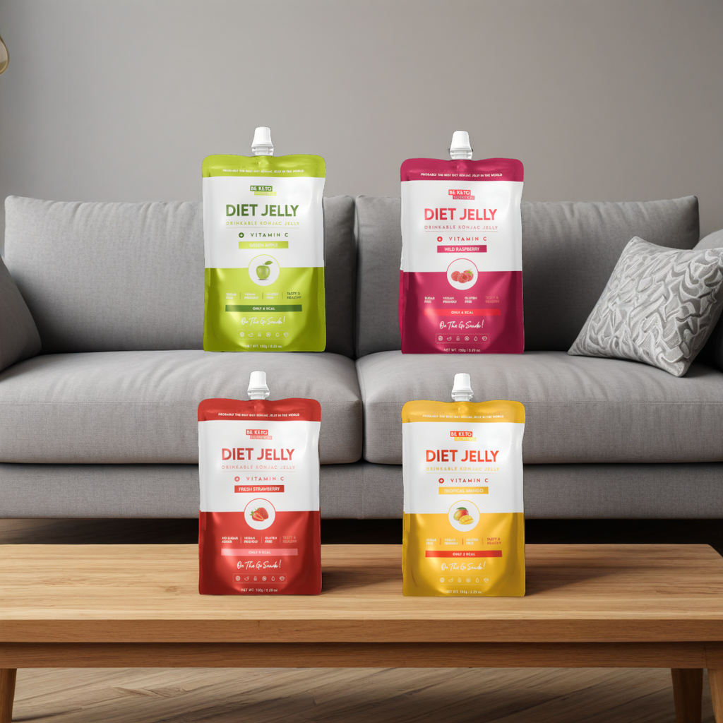 Galaretka Dietetyczna Konjac BeKeto - W czterech różnych smakach - 150 g (Smak: tropikalne-mango)