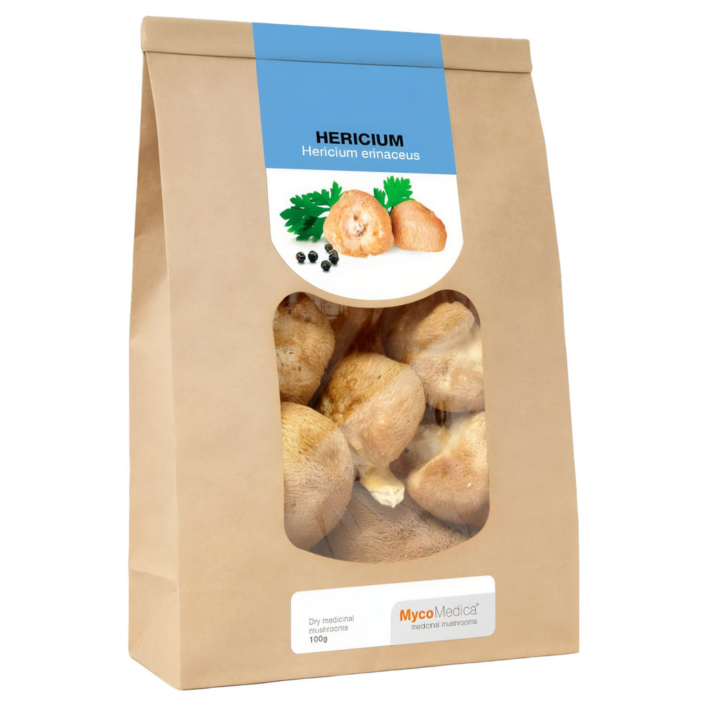 Hericium Grzyby suszone MycoMedica - Wspiera proces trawienia - 100 g