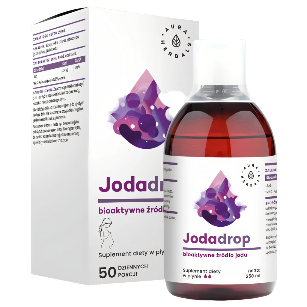 Jodadrop Aura Herbals - Bioaktywne źródło jodu - 250 ml płyn