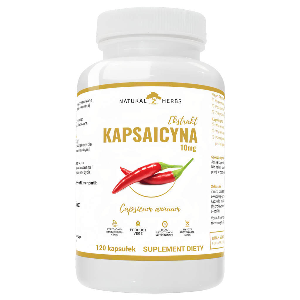 Kaspaicyna ekstrkt 10mg Alto Pharma - Forte plus prebiotyk - 120 kapsułek