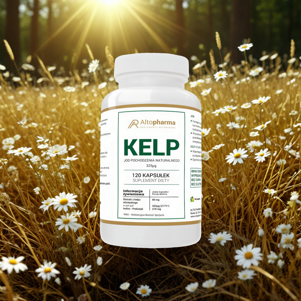 Kelp Alto Pharma - Jod naturalny wzbogacony o prebiotyk - 120 kapsułek
