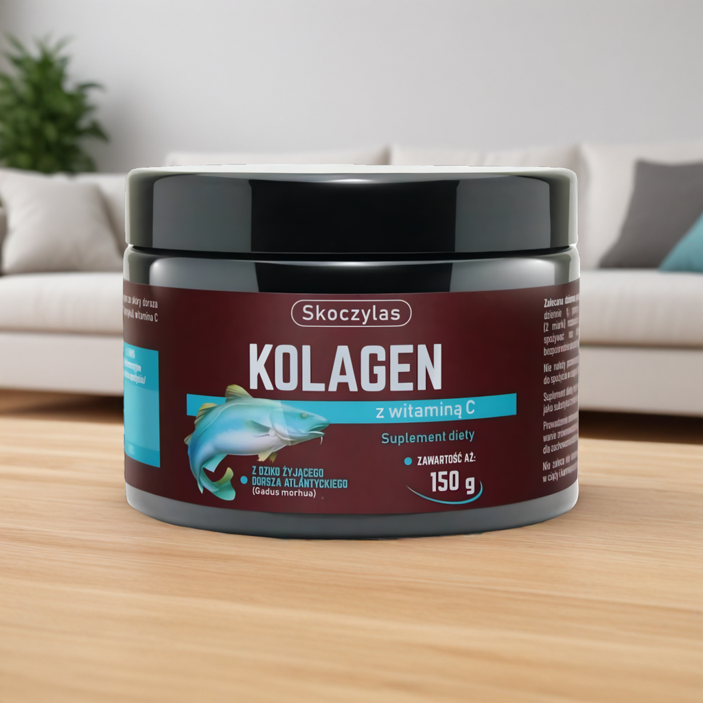 Kolagen z dorsza atlantyckiego z witaminą C w proszku Skoczylas - 150 g