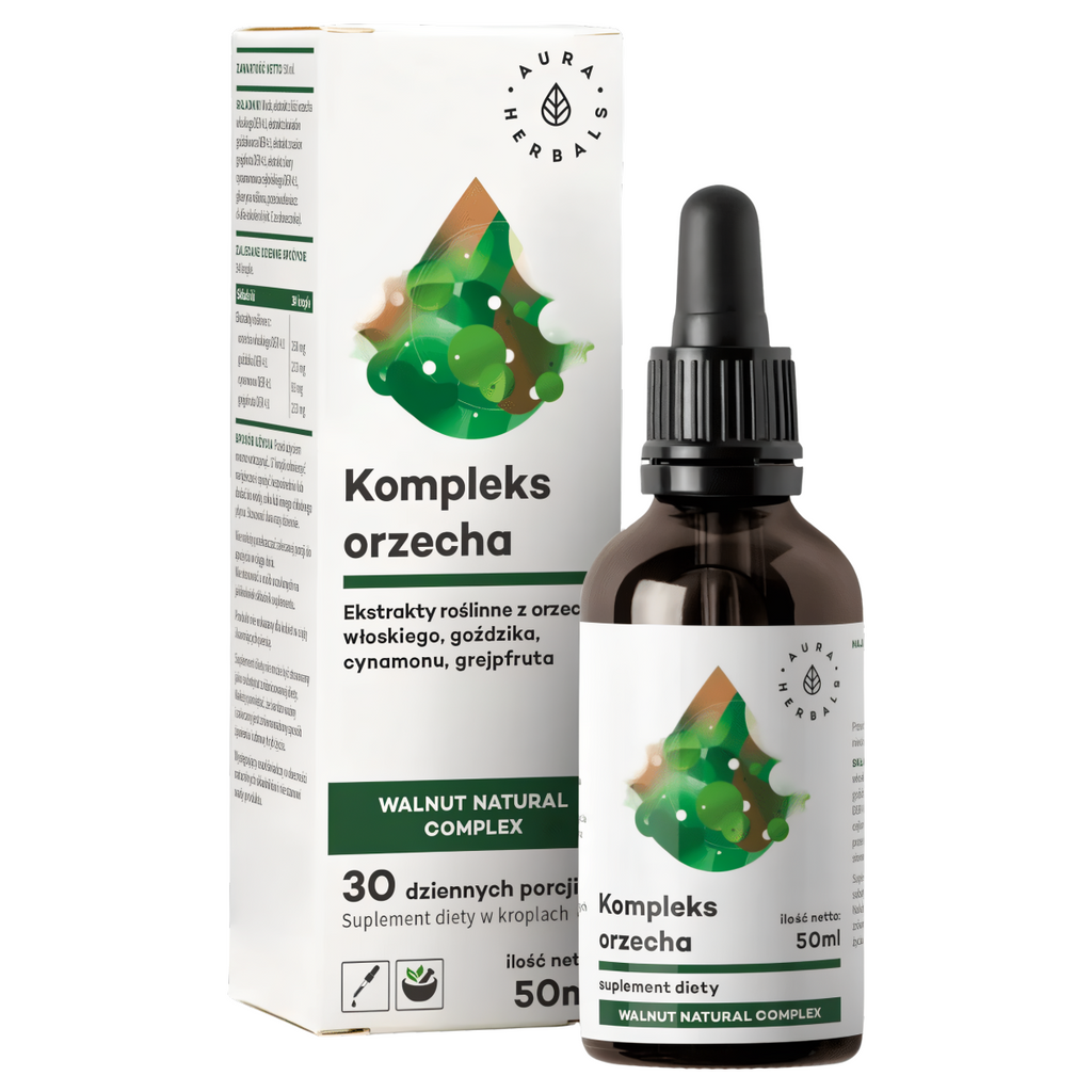 Kompleks orzecha Aura Herbals - Naturalne Wsparcie Twojego Zdrowia - 50 ml krople