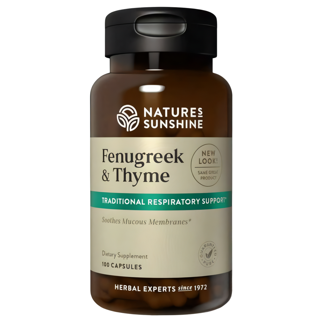 Kozieradka i Tymianek Fenugreek & Thyme Nature's Sunshine - Zdrowie układu oddechowego - 100 kapsułek