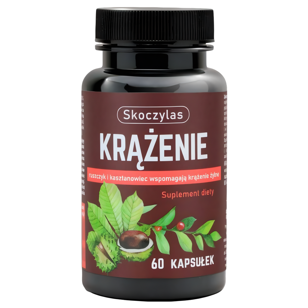 KRĄŻENIE - Ruszczyk i kasztanowiec wspomagają krążenie żylne Skoczylas - 60 kapsułek