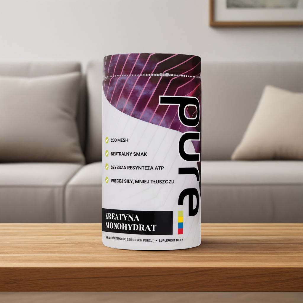 Kreatyna monohydrat Pure 500 g - Zwiększa wydolność fizyczną – 100 dziennych porcji