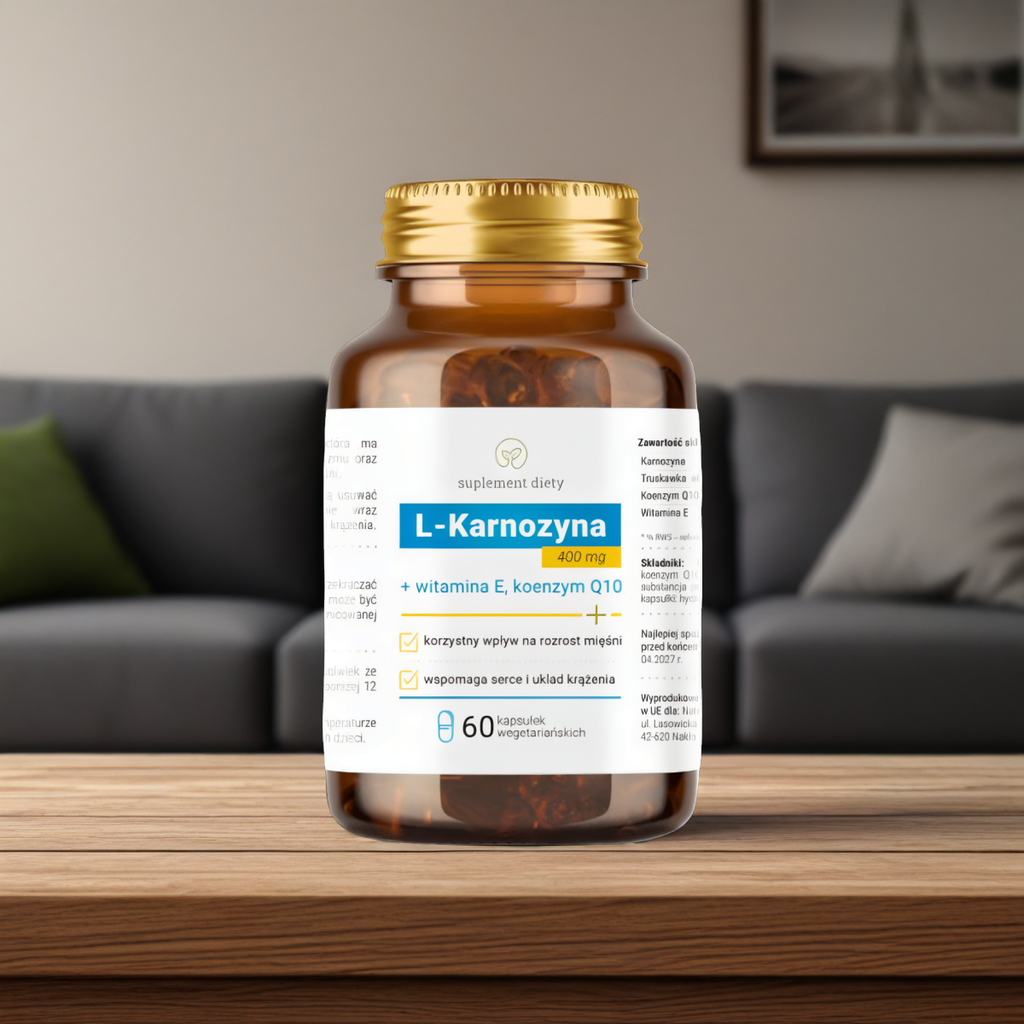 L-Karnozyna 400 mg NaturDay - Plus witamina E, koenzym Q10 - 60 kapsułek