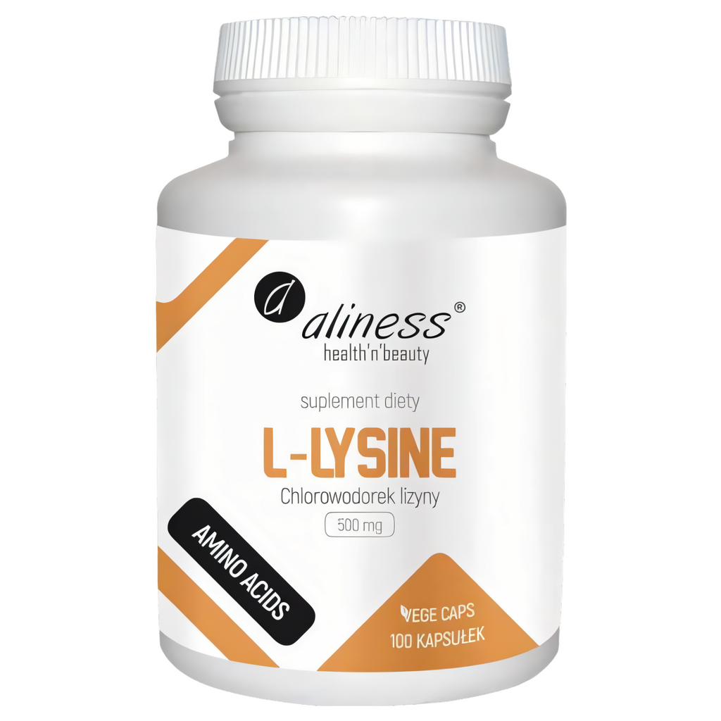 L-Lysine 500 mg chlorowodorek Lizyny (HCL) Aliness - 100 kapsułek