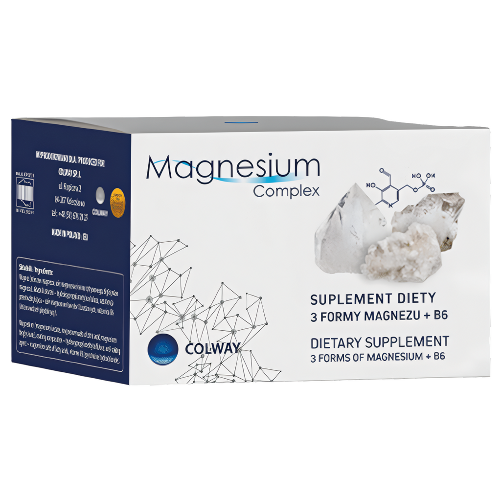Magnesium Complex Colway - Wsparcie dla całego organizmu plus witamina B6 - 60 kapsułek