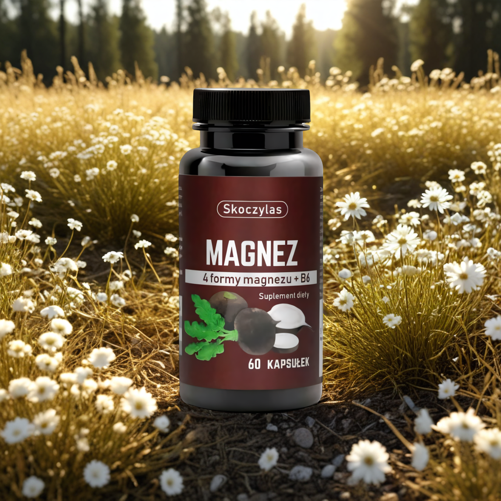 Magnez 4 formy + witamina B6 Czarna rzepa Skoczylas - 60 kapsułek