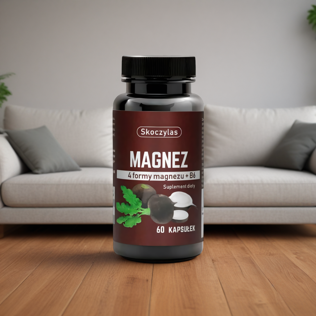 Magnez 4 formy + witamina B6 Czarna rzepa Skoczylas - 60 kapsułek