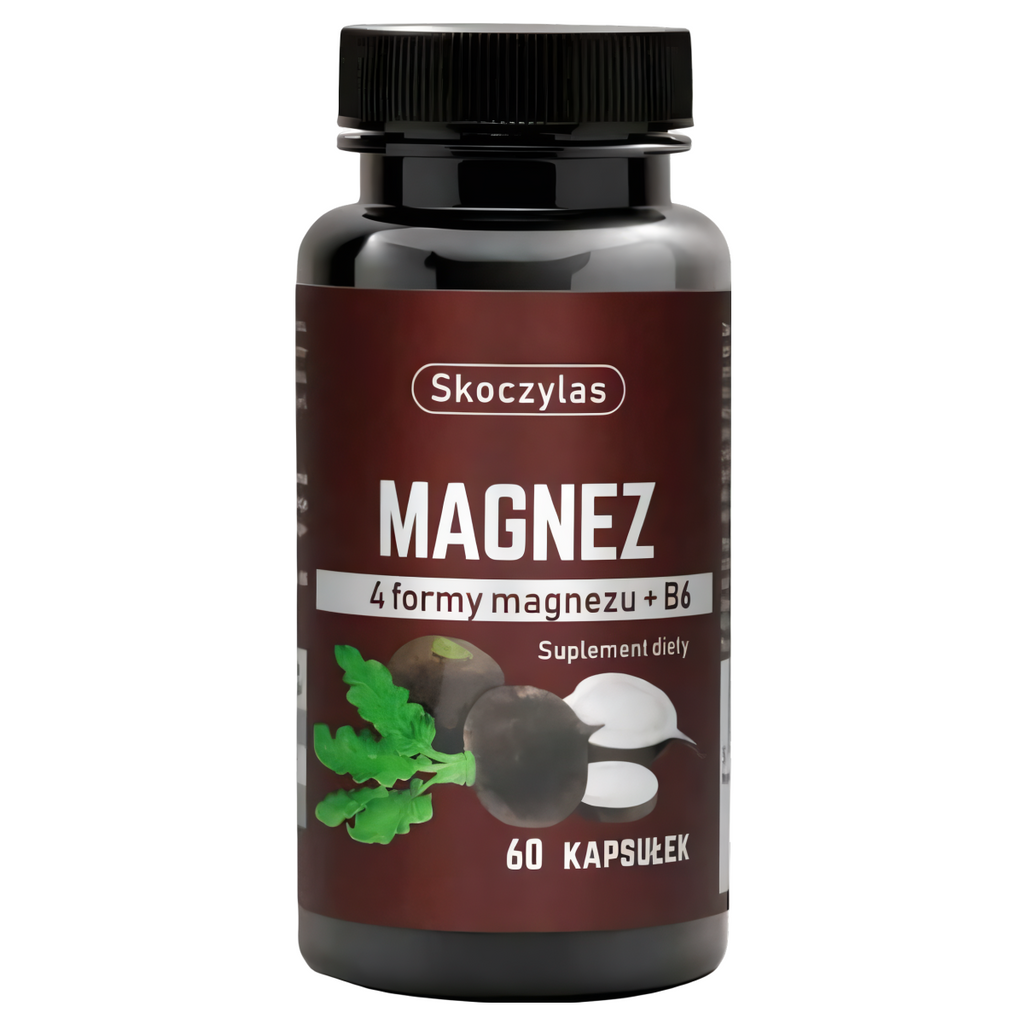 Magnez 4 formy + witamina B6 Czarna rzepa Skoczylas - 60 kapsułek