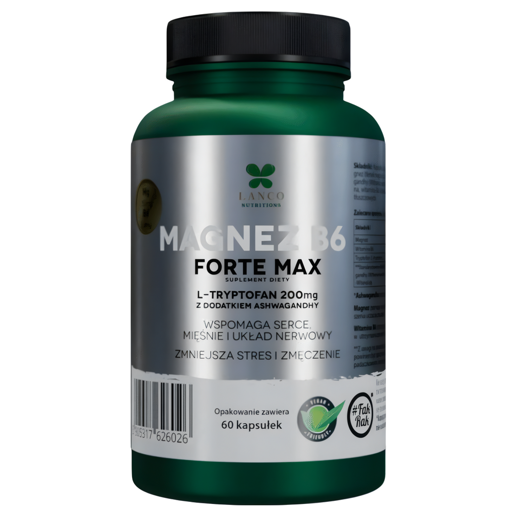 MAGNEZ B6 Forte Max Lanco - Wsparcie dla układu nerwowego i redukcji stresu - 60 kapsułek