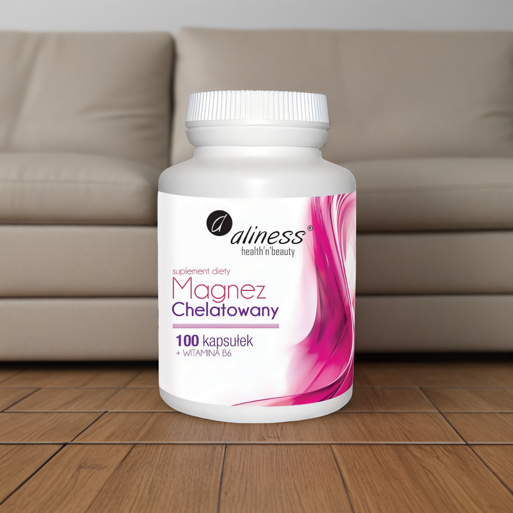 Magnez Chelatowany 560 mg + Witamina B6 Aliness - 100 kapsułek