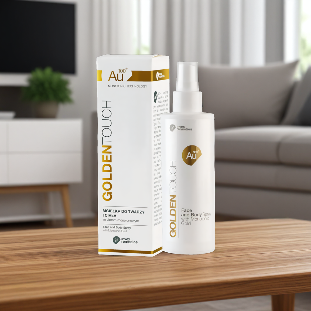Mgiełka do twarzy i ciała ze złotem monojonowym Au100 Invex Remedies - 200 ml