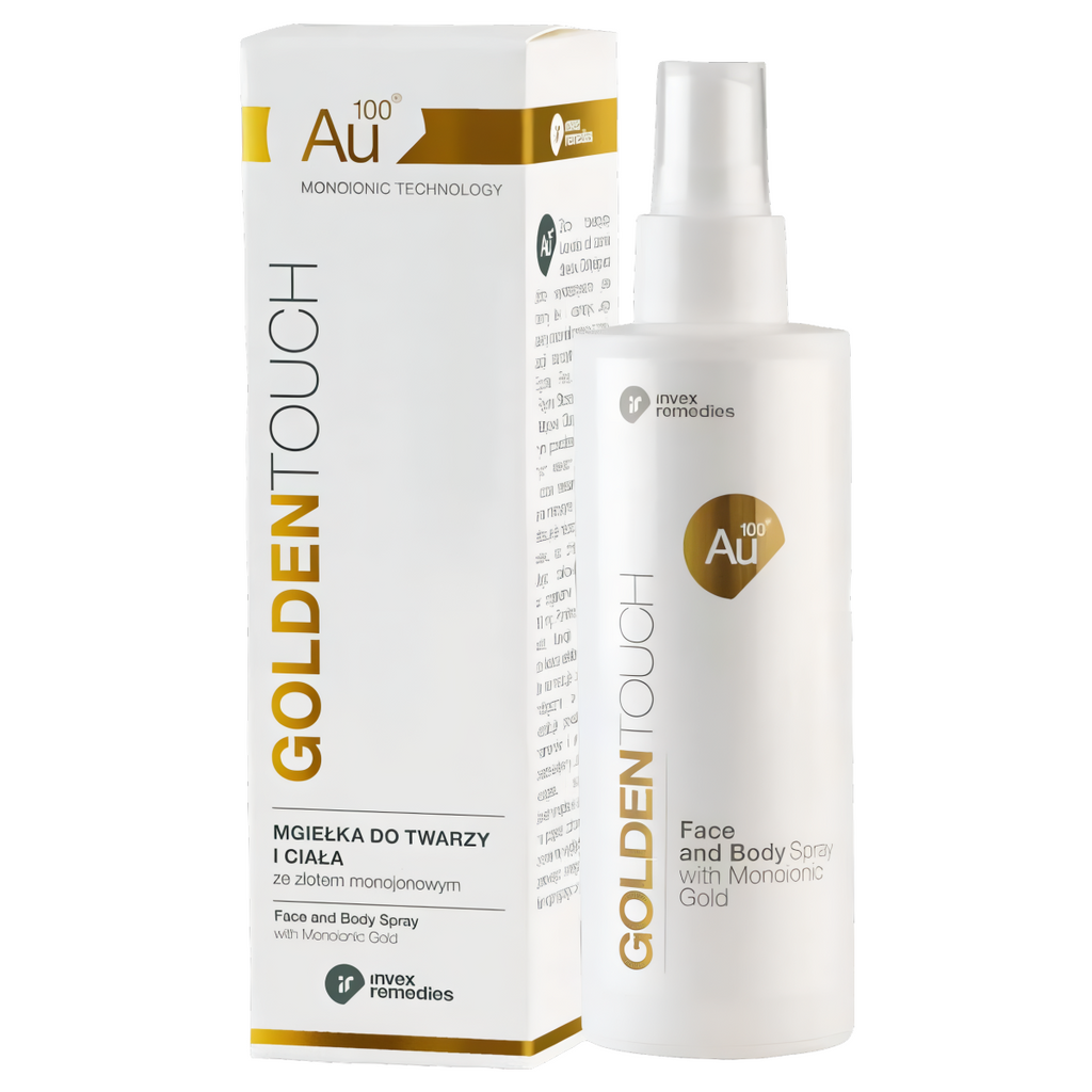 Mgiełka do twarzy i ciała ze złotem monojonowym Au100 Invex Remedies - 200 ml