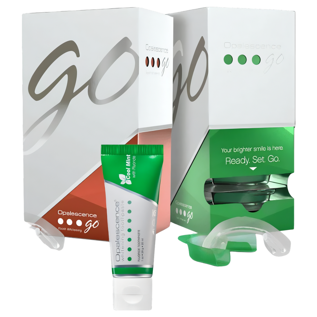 Nakładki wybielające zęby Opalescence Go 6% zestaw 10 kompletów + pasta 28 g (Smak: mieta)