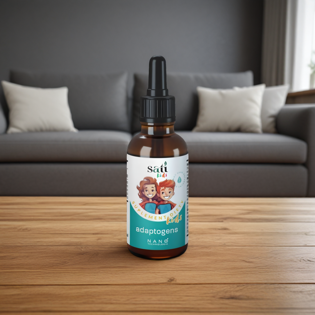 Nano Kids Adaptogeny dla dzieci SATI Labs - Wspomaga w czasie stresu i zmęczenia - 50 ml