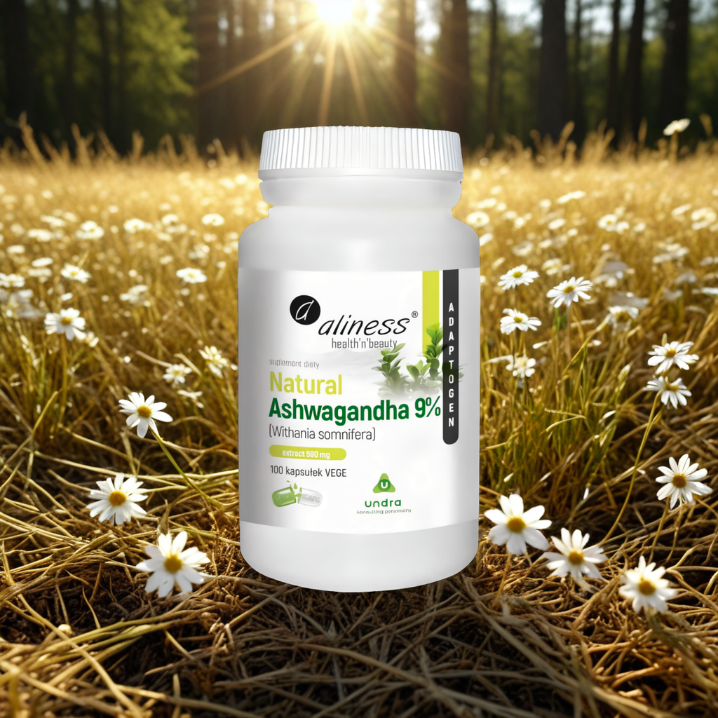 Natural Ashwagandha 570 mg 9% Aliness - Naturalny adaptogen - 100 kapsułek