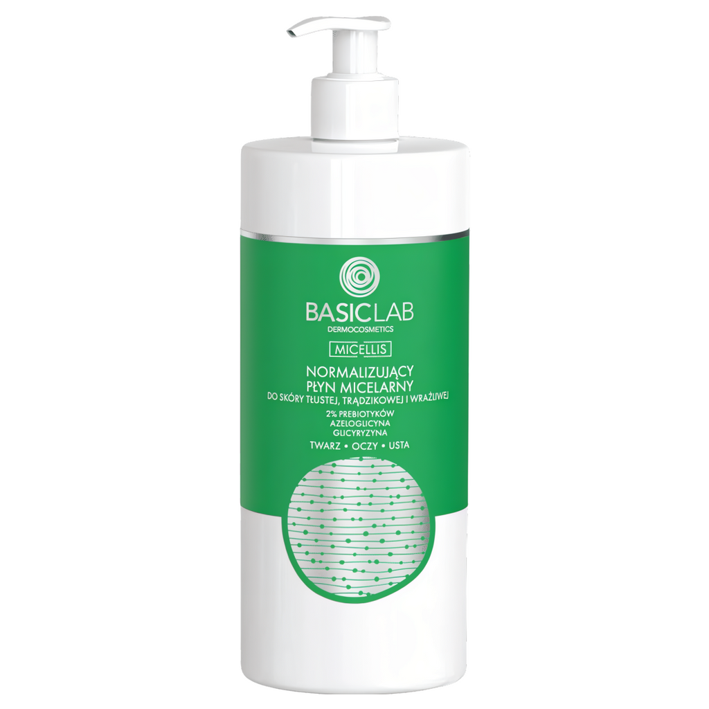 Normalizujący płyn micelarny BASICLAB - Do skóry tłustej, trądzikowej i wrażliwej - 500 ml