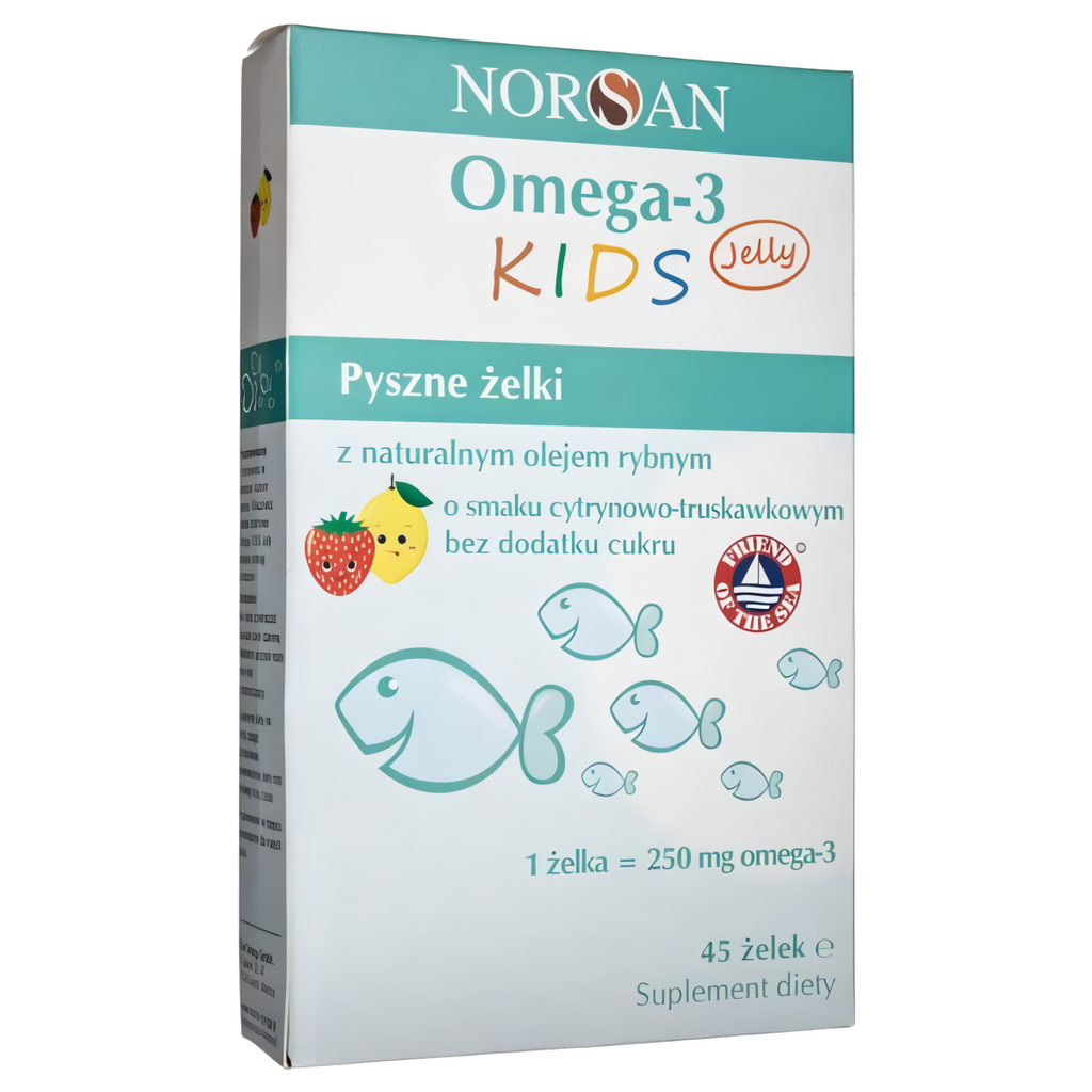 Norsan Omega-3 Kids Jelly Żelki z naturalnym olejem rybnym dla dzieci - 45 sztuk