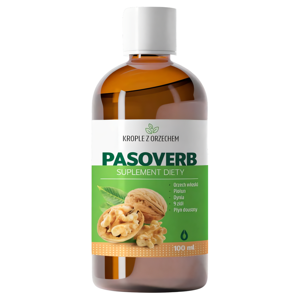 PASOVERB z orzechem włoskim EkoToTu - 9 ziół wspomagających oczyszczanie - 100 ml
