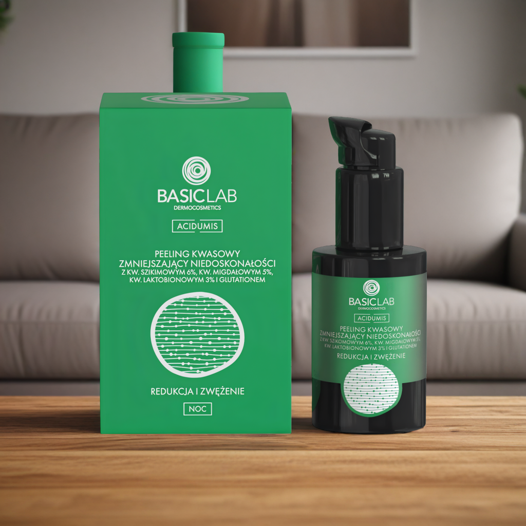 Peeling kwasowy BASICLAB - Zmniejsza niedoskonałości - 30 ml