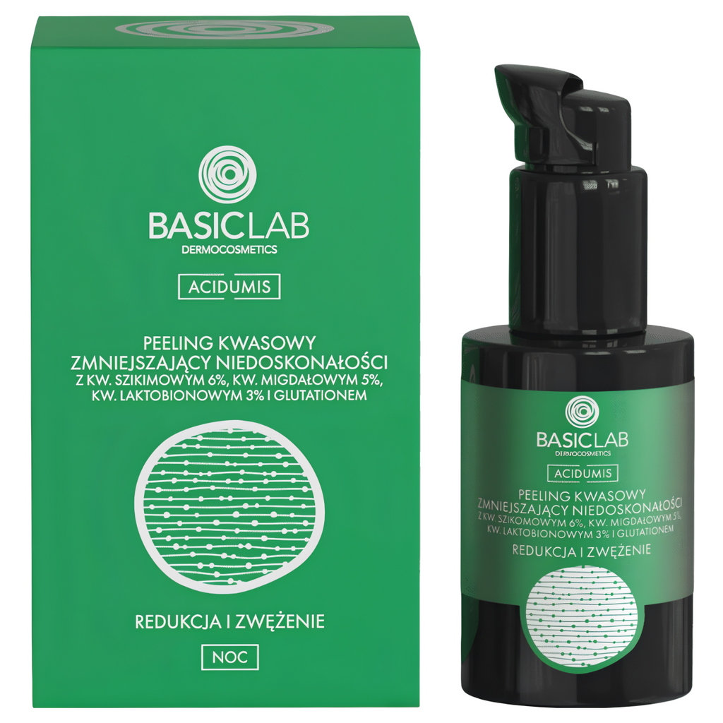 Peeling kwasowy BASICLAB - Zmniejsza niedoskonałości - 30 ml