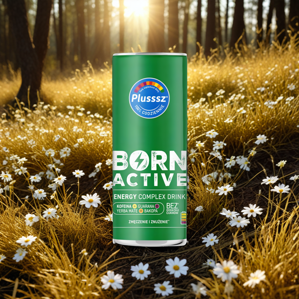 Plusssz BORN ACTIVE Energy Complex Drink Polski Lek - 250 ml o smaku mango-marakuja