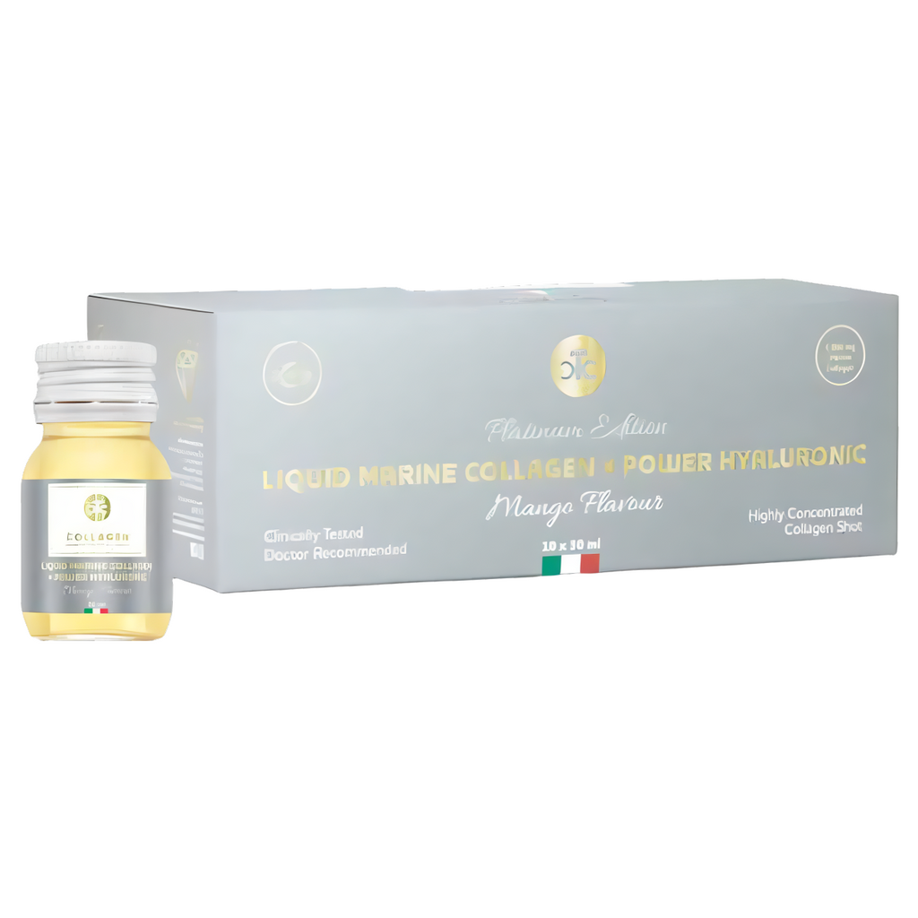 Płynny Kolagen Morski z Kwasem Hialuronowym o smaku Mango The Collagen Company – 10 x 30 ml
