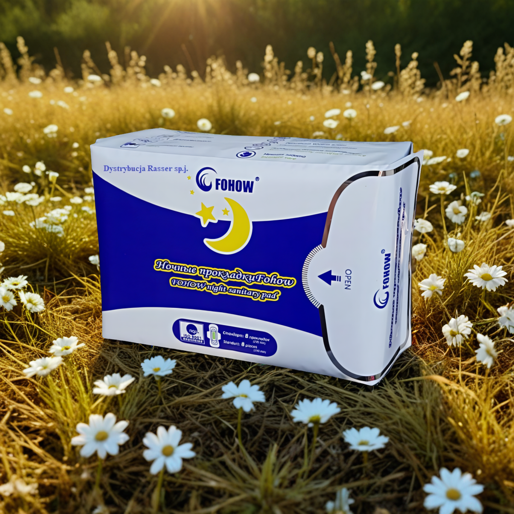 Podpaski higieniczne z nanocząsteczkami srebra Fohow na noc - 8 sztuk