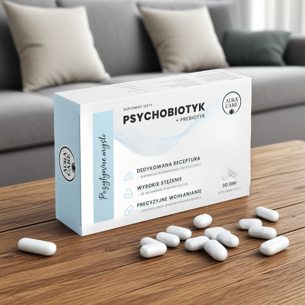 Pozytywne myśli Aura Care - Psychobiotyk + prebiotyk - 30 kapsułek