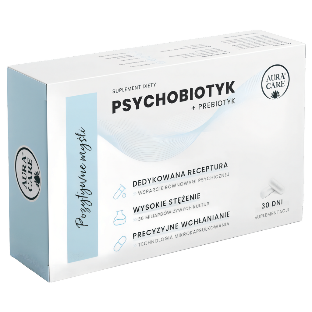 Pozytywne myśli Aura Care - Psychobiotyk + prebiotyk - 30 kapsułek